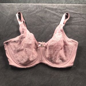 Wacoal Lace Underwire Full Coverage Unlined 34D 855186 Bra Light Purple